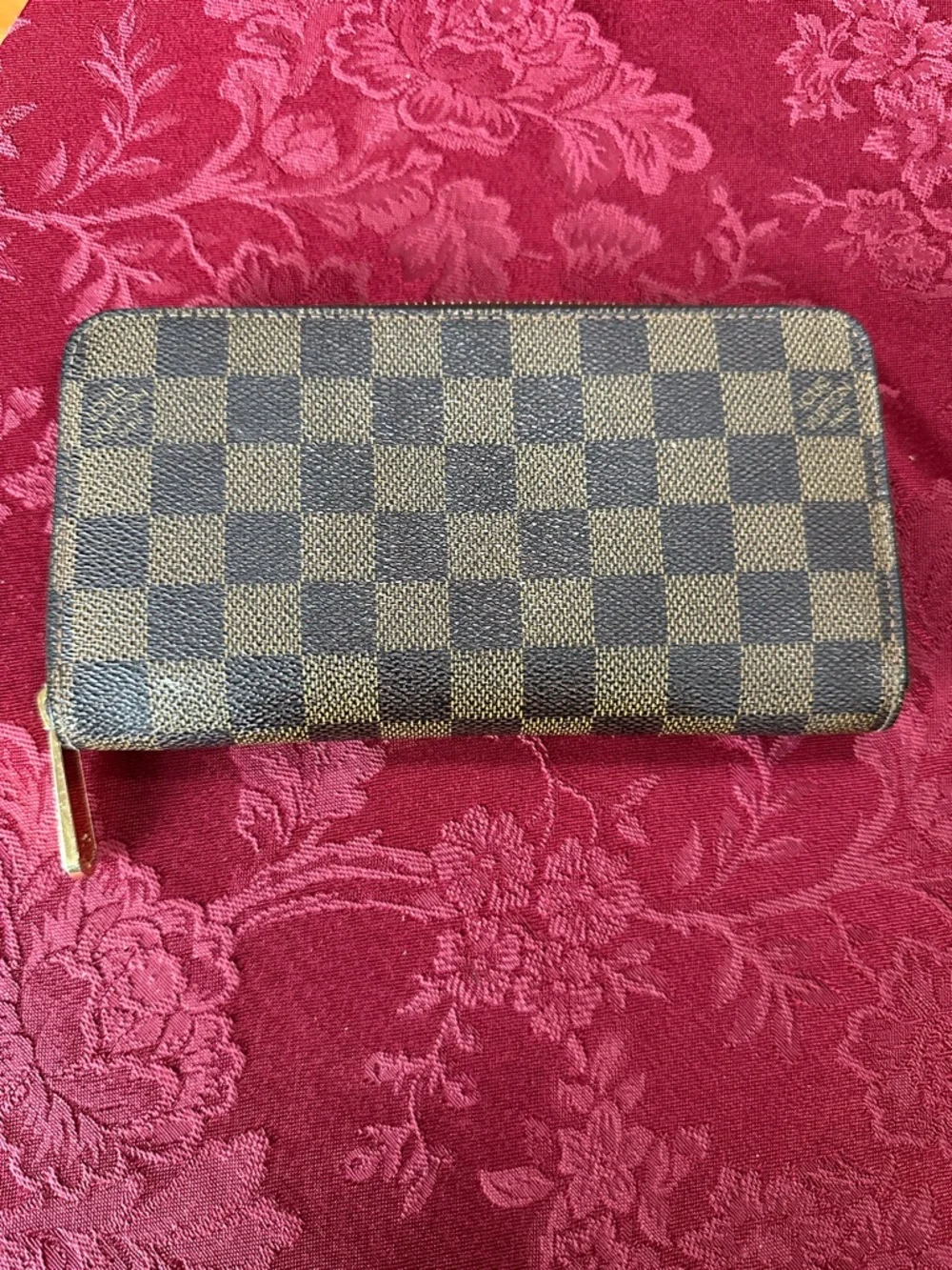 Louis Vuitton Brown Damier Ebene Long Zip Wallet